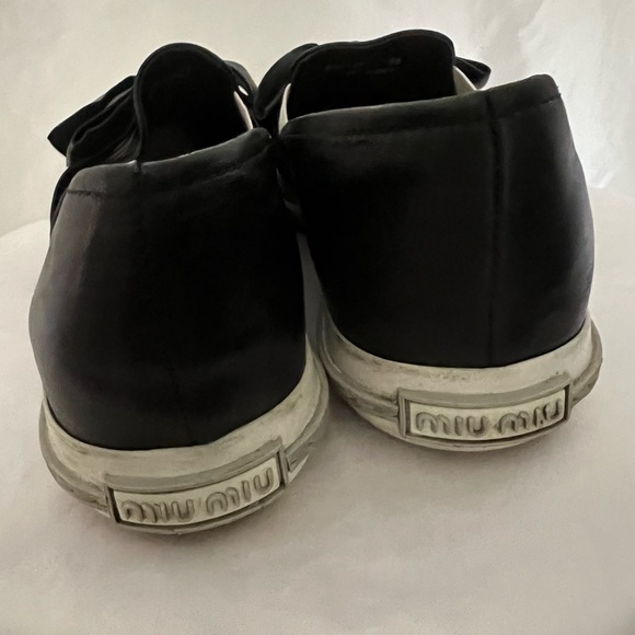 Miu Miu Bow Metal Cap-Toe  Leather Platform 38 - Picture 5 of 11